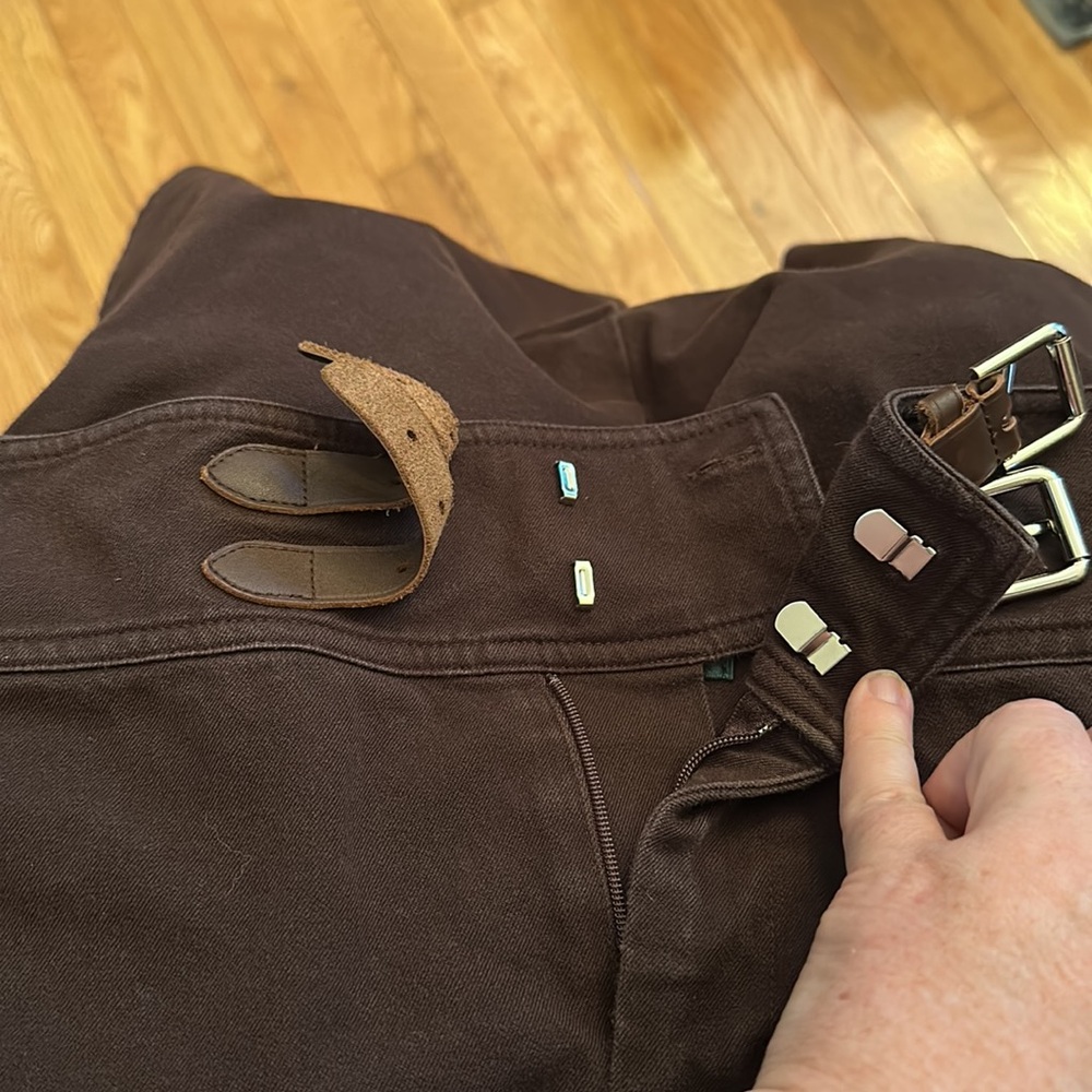Beautiful brown cotton/elastane Ralph Lauren skirt with leather accents in EUC - Picture 8 of 10